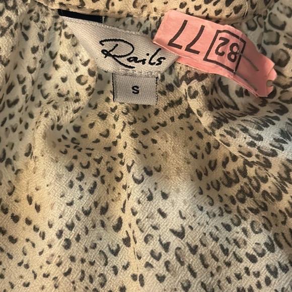 RAILS Jasmine Cream Snakeskin Dress Animal Print Size S Mini‎ Long Sleeve Flowy - Picture 3 of 8